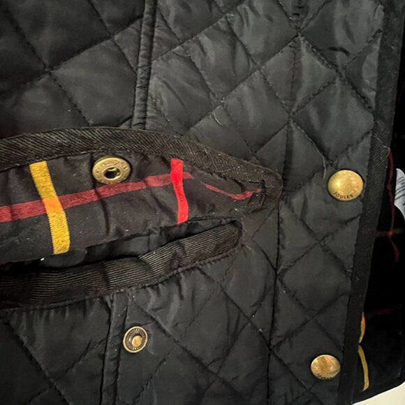 Joules Marcotte Quilted Jacket with Plaid Interior - Size 4 - Picture 10 of 11